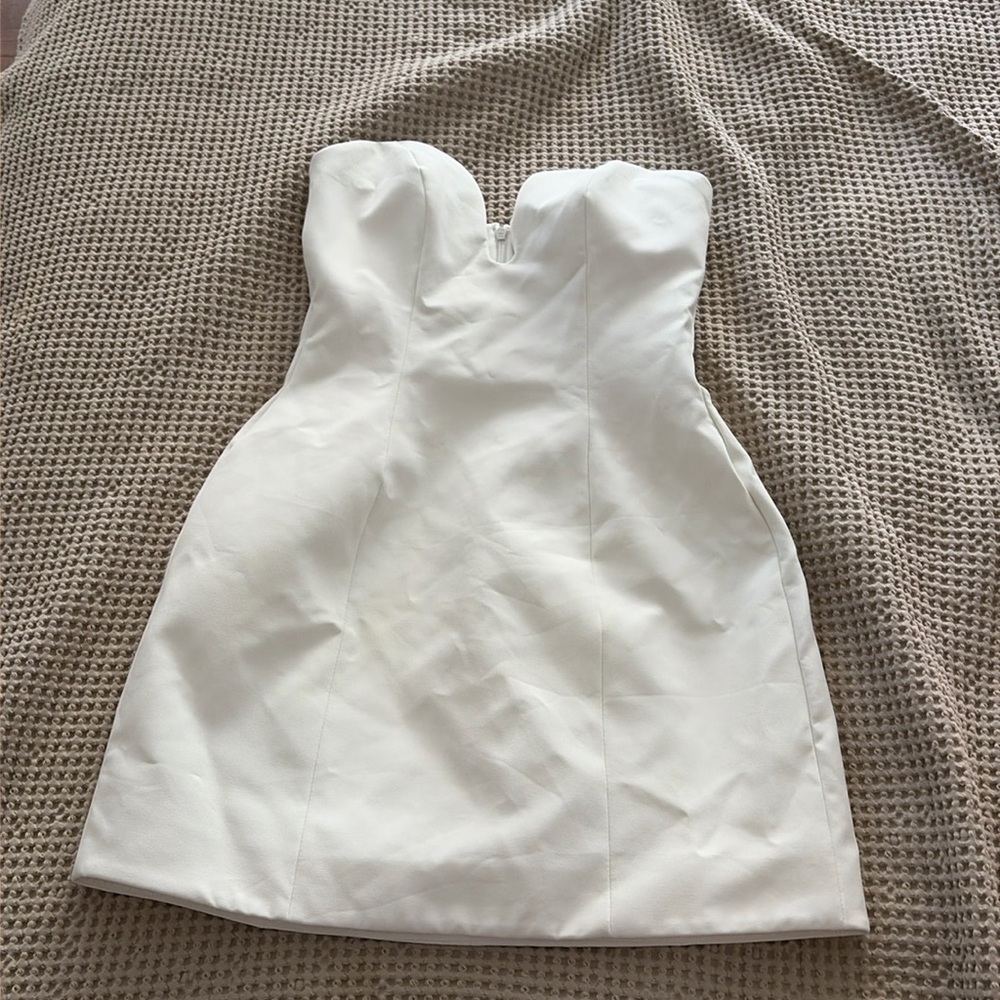 White Strapless Dress Zara